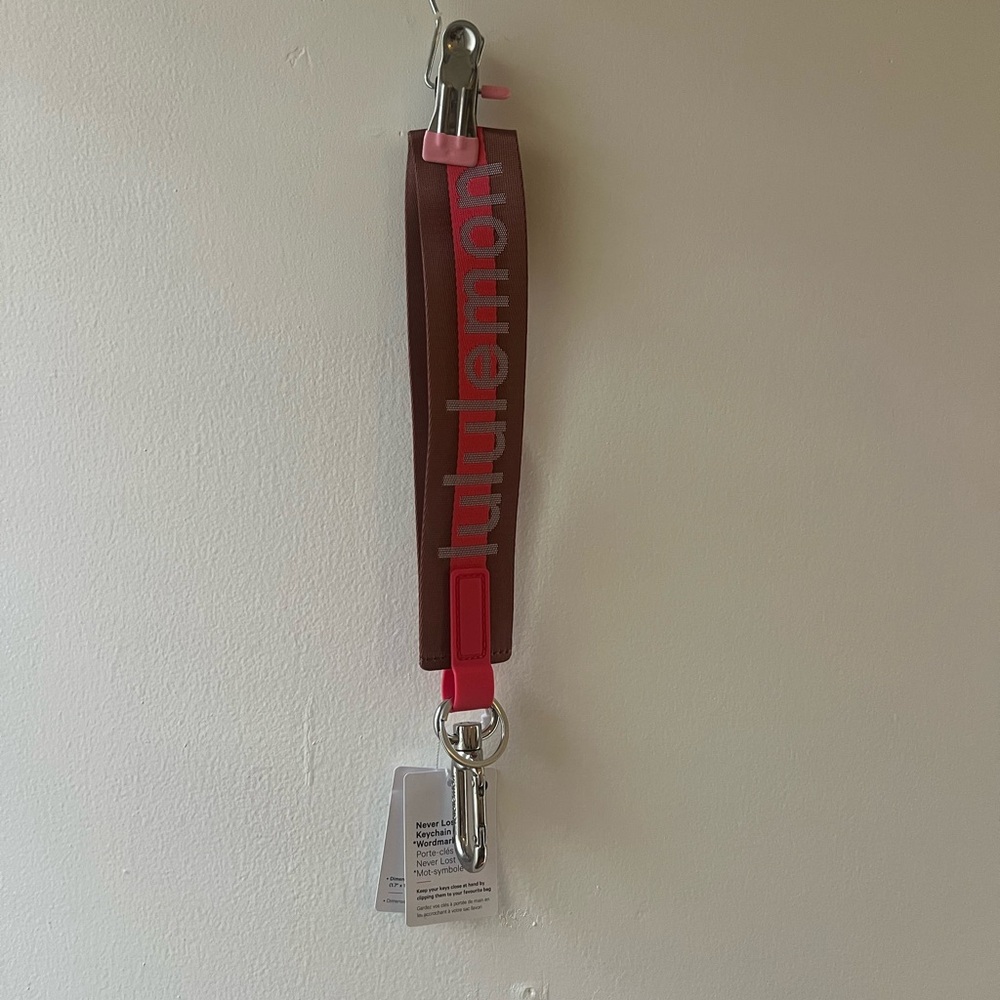 NWT Lululemon Red and Pink Keychain